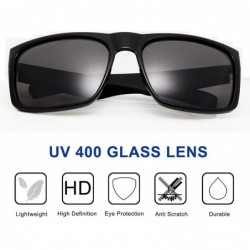 Square Mens Square Polarized Sunglasses Lightweight UV Protection - Black - C718MGI2GD5 $8.39