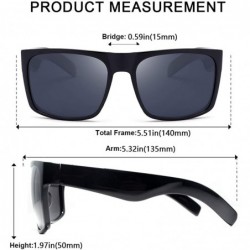 Square Mens Square Polarized Sunglasses Lightweight UV Protection - Black - C718MGI2GD5 $8.39