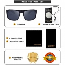 Square Mens Square Polarized Sunglasses Lightweight UV Protection - Black - C718MGI2GD5 $8.39