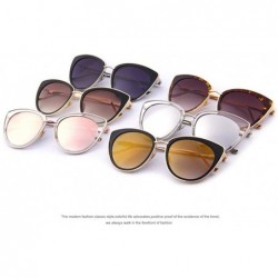 Aviator Fashion Women Cat Eye Sunglasses Alloy Frame Brand Designer Sunglasses C03 Pink - C05 Silver - CC18XE9C4QG $13.91