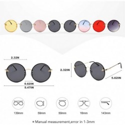 Rimless Round Rimless Sunglasses for Men Women with Bee Decoration - C1 Gold Gray - CX1989URRQX $11.73