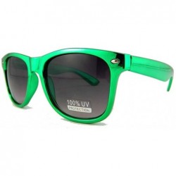 Wayfarer New Promotional Budget Wayfarer Retro Metallic Chrome Sunglasses - Grey Lens - Green - CP11F4YQMBP $12.29