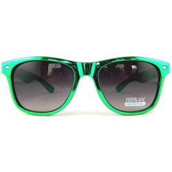 Wayfarer New Promotional Budget Wayfarer Retro Metallic Chrome Sunglasses - Grey Lens - Green - CP11F4YQMBP $12.29