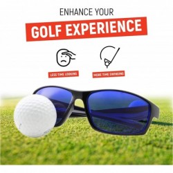 Wrap Tinted Golf Ball Finder Glasses - Sporty Blue Lens- Wrap Around Sunglasses - Black - CT188AOD7NU $15.08