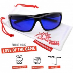 Wrap Tinted Golf Ball Finder Glasses - Sporty Blue Lens- Wrap Around Sunglasses - Black - CT188AOD7NU $15.08