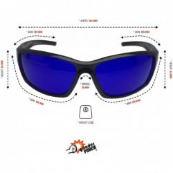 Wrap Tinted Golf Ball Finder Glasses - Sporty Blue Lens- Wrap Around Sunglasses - Black - CT188AOD7NU $15.08