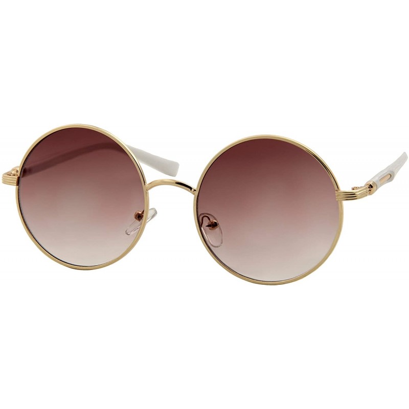 Round Modern Inspired Sunglasses for Women Mirror Round Circle Metal Frame - C718O7IINSK $9.55