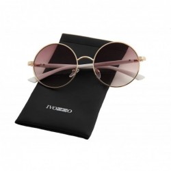 Round Modern Inspired Sunglasses for Women Mirror Round Circle Metal Frame - C718O7IINSK $9.55