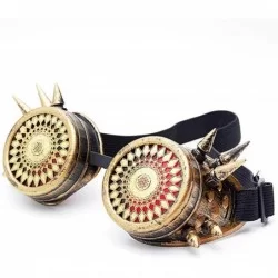 Goggle Steampunk Goggles With Floral Design - Retro Rivet Goggles - A - CT18YRZ5G0H $10.46