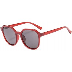 Round Fashion Round HD Sunglasses for Women - UV400 Protection - Beach - Shopping - Red - CL18XD4K6CR $21.94