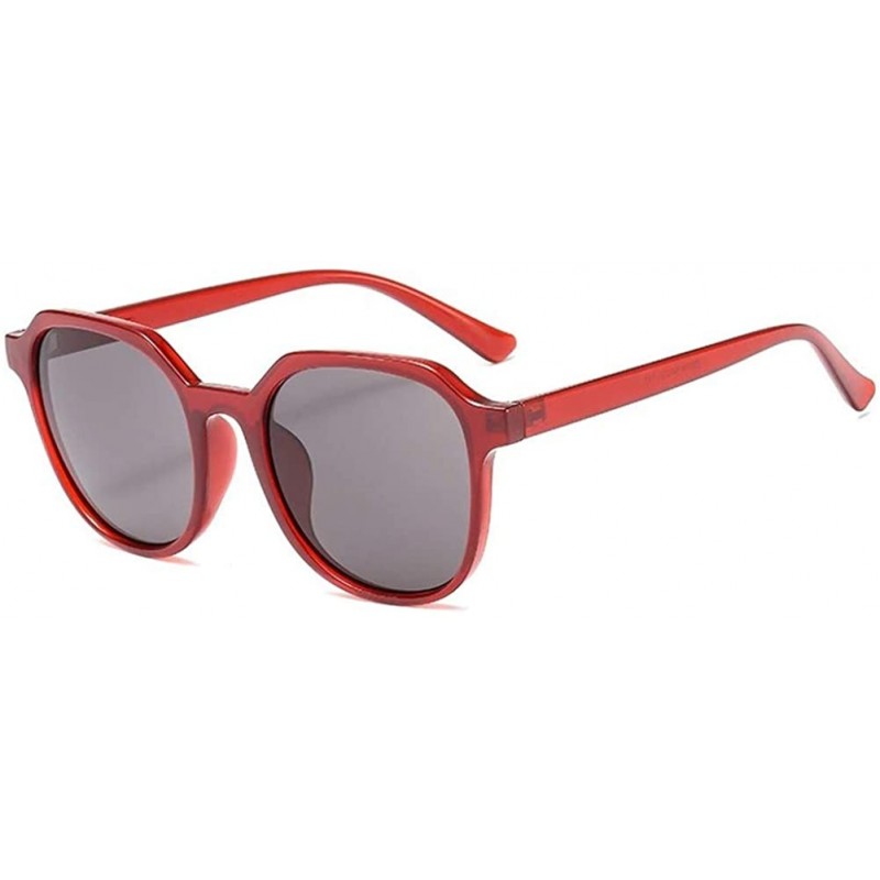 Round Fashion Round HD Sunglasses for Women - UV400 Protection - Beach - Shopping - Red - CL18XD4K6CR $11.55