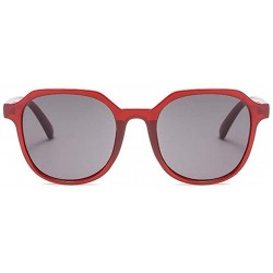 Round Fashion Round HD Sunglasses for Women - UV400 Protection - Beach - Shopping - Red - CL18XD4K6CR $11.55