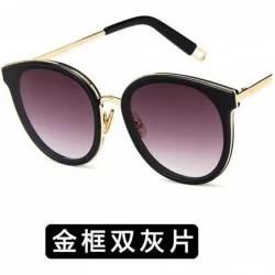 Goggle Fashion Ladies Round Eye Classic Women Reflective Sunglasses Tinted Color Lens Big Frame Sun Glasses - 2 - CI198A0OI3Y...