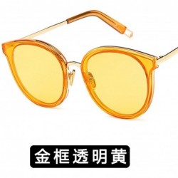 Goggle Fashion Ladies Round Eye Classic Women Reflective Sunglasses Tinted Color Lens Big Frame Sun Glasses - 2 - CI198A0OI3Y...