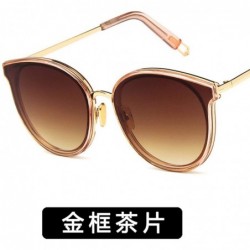 Goggle Fashion Ladies Round Eye Classic Women Reflective Sunglasses Tinted Color Lens Big Frame Sun Glasses - 2 - CI198A0OI3Y...
