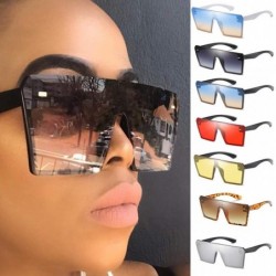 Oversized Unisex Oversize Shield Vintage Square Sunglasses Flat Top Colorful Lenses Fashion Shades - C8199HN8MD6 $12.59