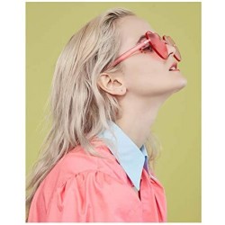 Rimless Heart Transparent Multicolor Party Favors Big Rimless Sunglasses for Women - 1pcs Hotpink + 1pcs Pink - CS18O57QO3Z $...