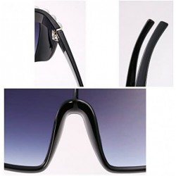Oversized Vintage Oversized Flat Top Sunglasses Sexy Luxry Brand Designer With Pearl UV400 - Black - CZ189WT3WZI $16.61