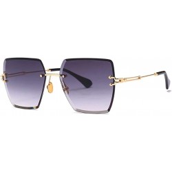 Square Rimless Square Sunglasses Women Fashion 2020 Summer Style Brand Designer Gradient Lens Eyewear UV400 Glass - CT199QCLY...