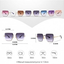 Square Rimless Square Sunglasses Women Fashion 2020 Summer Style Brand Designer Gradient Lens Eyewear UV400 Glass - CT199QCLY...