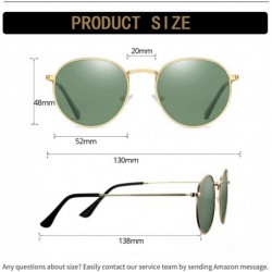 Round Classic Polarized Sunglasses for Women Men Small Round Metal Frame Mirrored Lens Sun Glasses - Gold/G15 - C318O5LU3HR $...