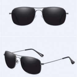 Square Sunglasses Men's Polarized Sunglasses Classic Square Polarized Sunglasses Driving - B - C718QTH02UT $38.17