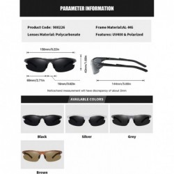 Sport Polarized Sports Sunglasses Al-Mg for Men Driving Sun Glasses Women - Grey - C9194XOK3ZO $15.39