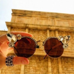 Cat Eye Fashion Vintage Diamond Sunglasses Crystal - 5 - CZ198G56EL9 $21.49