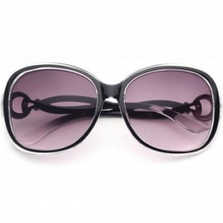 Oval Classic style Sunglasses for women metal Resin UV400 Sun glasses - Transparent Black - CJ18SARQC3A $11.74