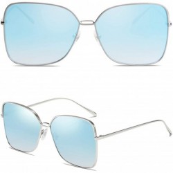 Aviator Fashion Designer Square Sunglasses for Women Flat Mirrored Lens SJ1082 - CJ18CYHC4QA $17.48