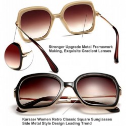 Square Oversized Sunglasses Women Vintage Square Geometric Brand Designer Shades - 2 - C41966GOIKK $13.25