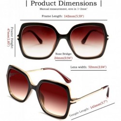 Square Oversized Sunglasses Women Vintage Square Geometric Brand Designer Shades - 2 - C41966GOIKK $13.25