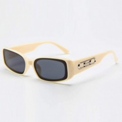 Oval Men And Women Sunglasses Lightweight Fashion Personality Mirror Polarized Lenses Sunglasses Plastic Box - Beige - CE18SS...