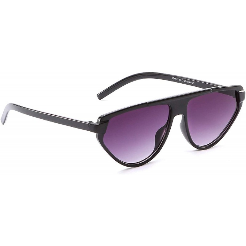 Oval Polarized Sunglasses Glasses Protection Driving - Black Gradient Grey - CZ18TQKCA0L $14.85