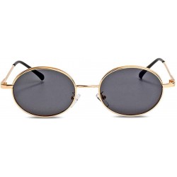 Aviator Men and women with the same fashion sunglasses- metal fashion small round mirror- sunglasses - D - CQ18SC36C7L $87.78