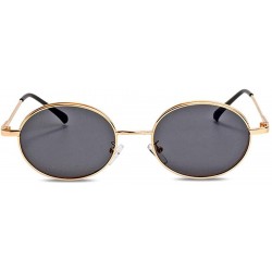 Aviator Men and women with the same fashion sunglasses- metal fashion small round mirror- sunglasses - D - CQ18SC36C7L $43.40