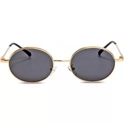 Aviator Men and women with the same fashion sunglasses- metal fashion small round mirror- sunglasses - D - CQ18SC36C7L $74.96