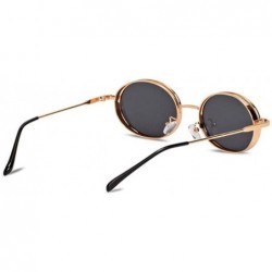 Aviator Men and women with the same fashion sunglasses- metal fashion small round mirror- sunglasses - D - CQ18SC36C7L $43.40