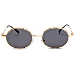 Aviator Men and women with the same fashion sunglasses- metal fashion small round mirror- sunglasses - D - CQ18SC36C7L $43.40