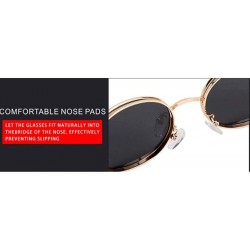 Aviator Men and women with the same fashion sunglasses- metal fashion small round mirror- sunglasses - D - CQ18SC36C7L $43.40