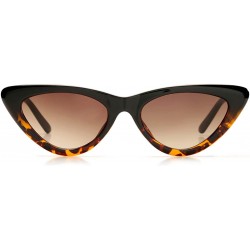 Goggle Retro Vintage Cat Eye Sunglasses for women Clout Goggles Composite Frame - A03 Black-leopard/Brown Bradient - CP18T5EL...