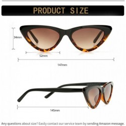 Goggle Retro Vintage Cat Eye Sunglasses for women Clout Goggles Composite Frame - A03 Black-leopard/Brown Bradient - CP18T5EL...