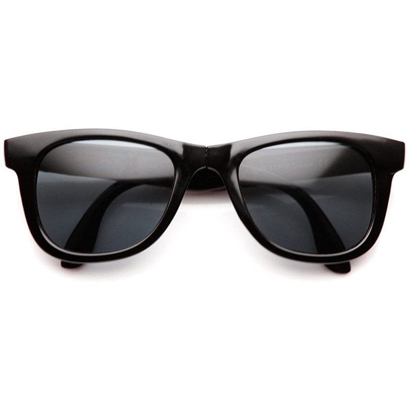 Wayfarer Classic Folding Compact Pocket Fold-Up Horn Rimmed Sunglasses - Black-white Lavender - CQ11O5E8AJ1 $8.56