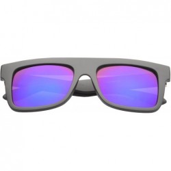 Wayfarer Flat Top Retro Square Sunglasses Sporty Reflective Lens UV400 - Purple - CO11NUXSVGL $6.68