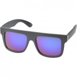 Wayfarer Flat Top Retro Square Sunglasses Sporty Reflective Lens UV400 - Purple - CO11NUXSVGL $6.68