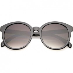 Round Oversize Horn Rimmed Flat Lens Round Sunglasses 55mm - Black / Lavender - CC12NS19HX0 $18.02