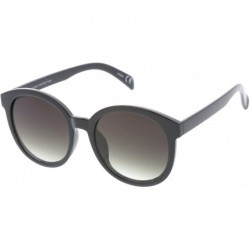 Round Oversize Horn Rimmed Flat Lens Round Sunglasses 55mm - Black / Lavender - CC12NS19HX0 $10.86