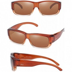 Sport Unisex Wear Over Prescription Glasses Rx Glasses Polarized Sunglasses 8956 - Common Brown Frame Brown Lens - C5186Q2IMC...