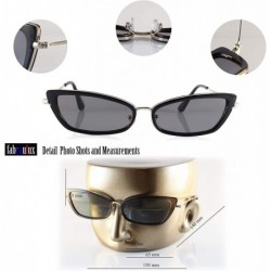 Cat Eye Retro Vintage Slim Wide Triangle Rectangular Cat-Eye Sunglasses A241 - Gold Black Black - C718KOGI2UZ $15.68