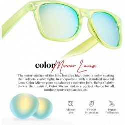 Sport Retro 80's Fashion Sunglasses - Colorful Neon Translucent Frame - Mirrored Lens - CF11OXK99KH $12.82